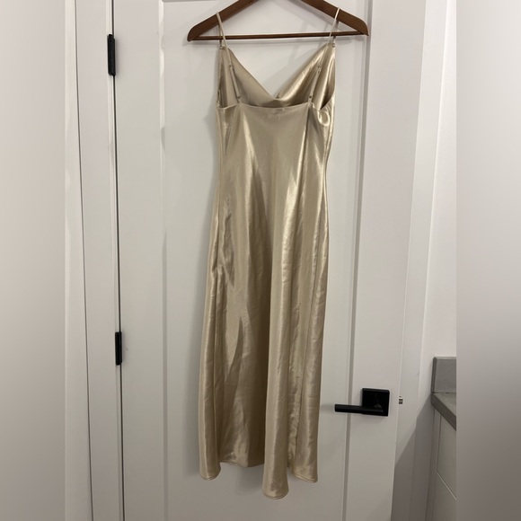 XS Birdy Grey Champagne Satin Dress - Picture 2 of 4